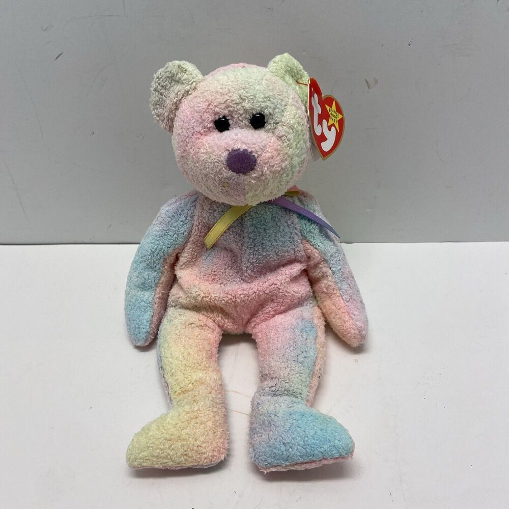 Ty Beanie Babies Groovy the Pastal Bear  Beanbag Plush Hang Tag